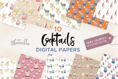 Cocktail Seamless Patterns Digital Papers Flowers Floral Product Image 1