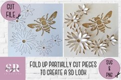 3D Floral Bee| Paper cutting | Bee SVG Product Image 2