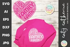 Cancer Awareness Word Art Love Heart SVG Cut File Product Image 1