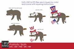 Patriotic Sloth - 4th of July SVG and Cut Files for Crafters Product Image 2