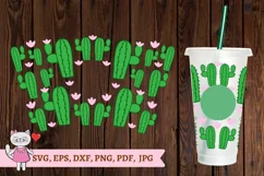 Cactus SVG for tumbler Full Wrap Venti Cold Cup 24 oz Product Image 1