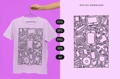 Technology Doodle T-shirt | SVG Product Image 1