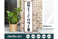 Welcome Porch Sign SVG, Vertical Sign Svg, Front Porch Product Image 1