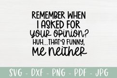 Sassy SVG | Asked For Your Opinion | Sarcastic Quote SVG Product Image 2