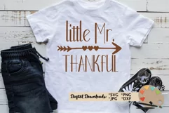 Little Mr. Thankful svg cut file baby boy thanksgiving svg Product Image 1