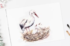 Storks Watercolor Clip Art and Print Product Image 1