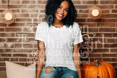 Halloween T-Shirt Mockup Women, White T-Shirt Mockup, d42 Product Image 1