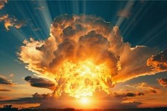 Majestic sunset cloudscape with radiant sunbeams Product Image 1