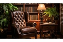 armchair dark brown leather Product Image 1