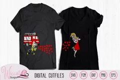 Fire Truck Couple shirt svg, Fireman svg Product Image 3