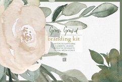 Green ground. Watercolor flowers Product Image 4