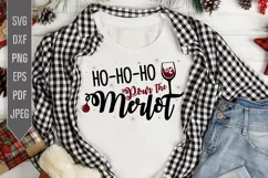 Ho-ho-ho pour the Merlot Svg. Funny Christmas Wine Drinking Product Image 1