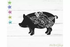Floral Pig SVG, Farm SVG, Farm animals SVG Product Image 1