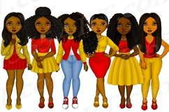 Sorority Girls Clipart African American Natural Hair Product Image 3