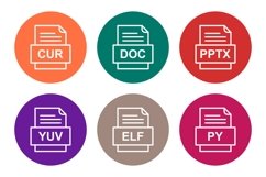Set Of File Formats Icons Product Image 1