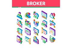 Broker Advice Business Isometric Icons Set Vector Product Image 1