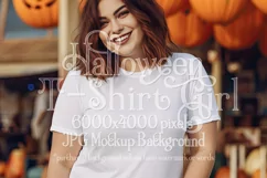 Halloween T-Shirt Mockup Women, White T-Shirt Mockup, d20 Product Image 1