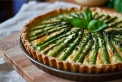 Golden Asparagus cheese tart. Generate AI Product Image 1