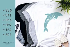 Dolphin Silhouette - SVG DXF PNG EPS JPG PDF Cutting File Product Image 1