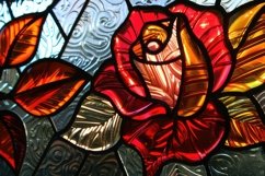 Beautiful Rose Stained Glass Background Wallpaper Product Image 1