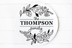 Family Monogram Name sign svg Floral Product Image 1