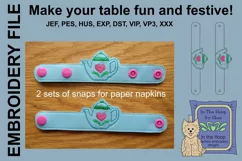 Teapot Napkin Rings - Teapot Embroidery Product Image 3