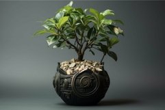 Lush indoor plant in ornate pot Product Image 1