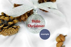 Silver Glitter Ornament Mockup, Glitter Gray Bauble Mockup Product Image 2