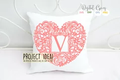 Letter V paper cut design. SVG / DXF / EPS / PNG files Product Image 3