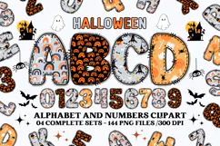 Halloween Alphabet png clipart, halloween letters doodle Product Image 1