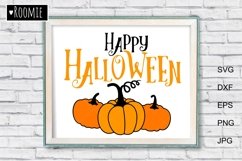 Happy Halloween sign with Pumpkins, Halloween SVG Product Image 1