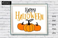 Happy Halloween sign with Pumpkins, Halloween SVG Product Image 1