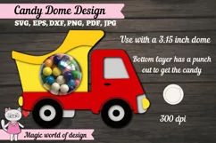 Yellow car candy dome svg, Truck Layered Paper Cut template Product Image 1