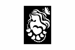 Papercut Fashion Lady with Hearts and Butterfly, Stencil Product Image 2