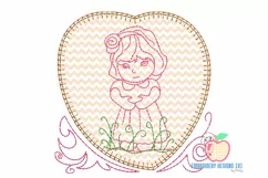 Little Girl In A Heart Embroidery Applique Product Image 2