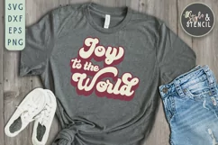 Joy to the World Retro Christmas SVG - PNG, DXF, SVG, EPS Product Image 1