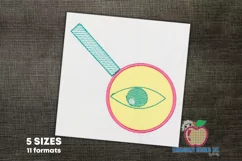 The Glass Of The Research With Eye Applique Design Product Image 1