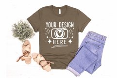 Bella Canvas 3001 Heather Brown Mockup, Unisex Tshirt Mockup Product Image 1