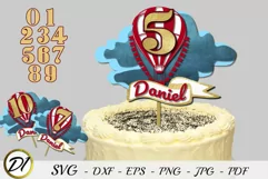 Birthday Numbers topper svg.Layered Air balloon topper. Product Image 1