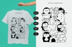 Penguin Doodle T-shirt | SVG Product Image 1