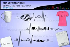 Fishing lure Heartbeat SVG Product Image 1