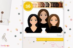 Girl clipart avatar, female logo, social brand LVB67 Sage Product Image 1