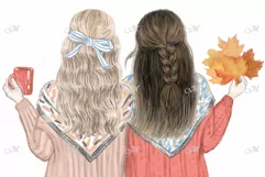 Fall Best Friends. Hand drawn illustration - PNG/JPEG/PSD Product Image 3