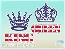 King And Queen Usa Flag Crown Svg Dxf Eps Png Pdf Files Product Image 2