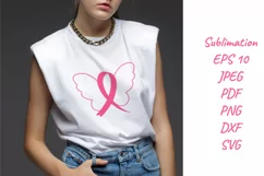 Breast Cancer Ribbon Butterfly SVG. Breast Cancer Awareness Product Image 1