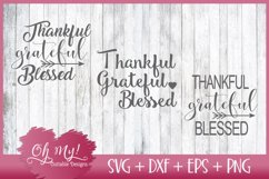 Thankful Grateful and Blessed - SVG DXF EPS PNG Product Image 1