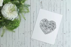 Heart SVG | Zentangle Heart SVG | Flower SVG | Love SVG Product Image 9
