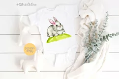 Cute Bunny Sublimation. Watercolor Farm Animal clipart Product Image 2