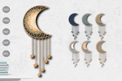 Moon 3D Layered Paper Cut Template SVG Design Product Image 1