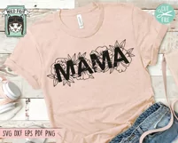 Mama SVG, Mom Flowers SVG, Mama Floral SVG, Mothers Day SVG Product Image 2